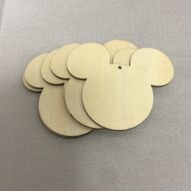 

free shipping 50pcs blank wood mouse head unfinished wood diy craft