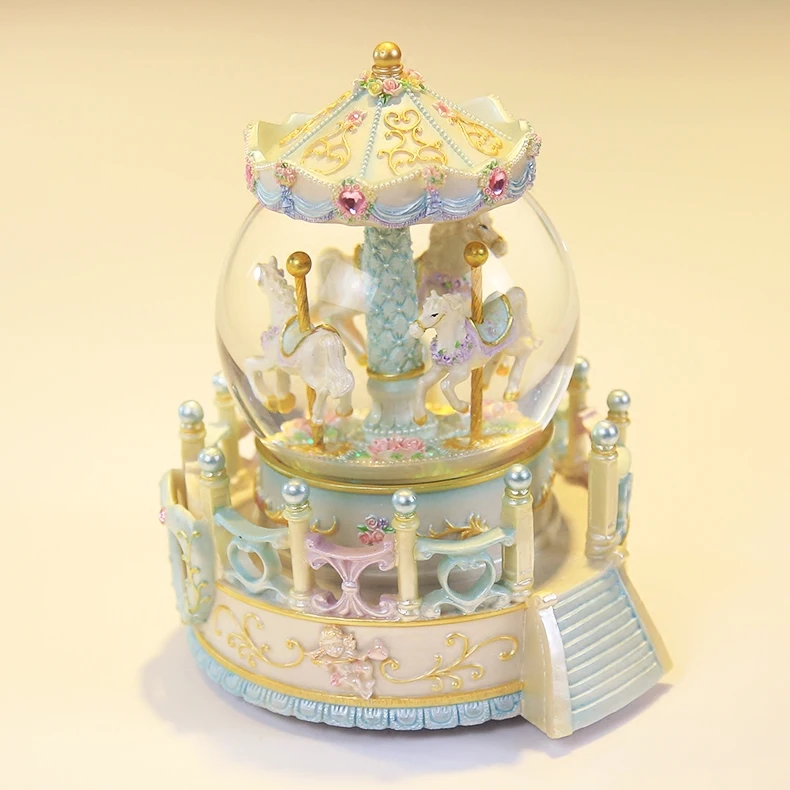 Снежный хрустальный шар музыкальная карусель шкатулка креативный подарок на