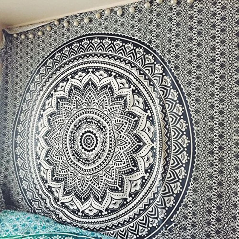 Large Mandala Indian Tapestry Wall Hanging Bohemian Beach Mat Polyester Thin Blanket Yoga Shawl 200x150cm | Дом и сад