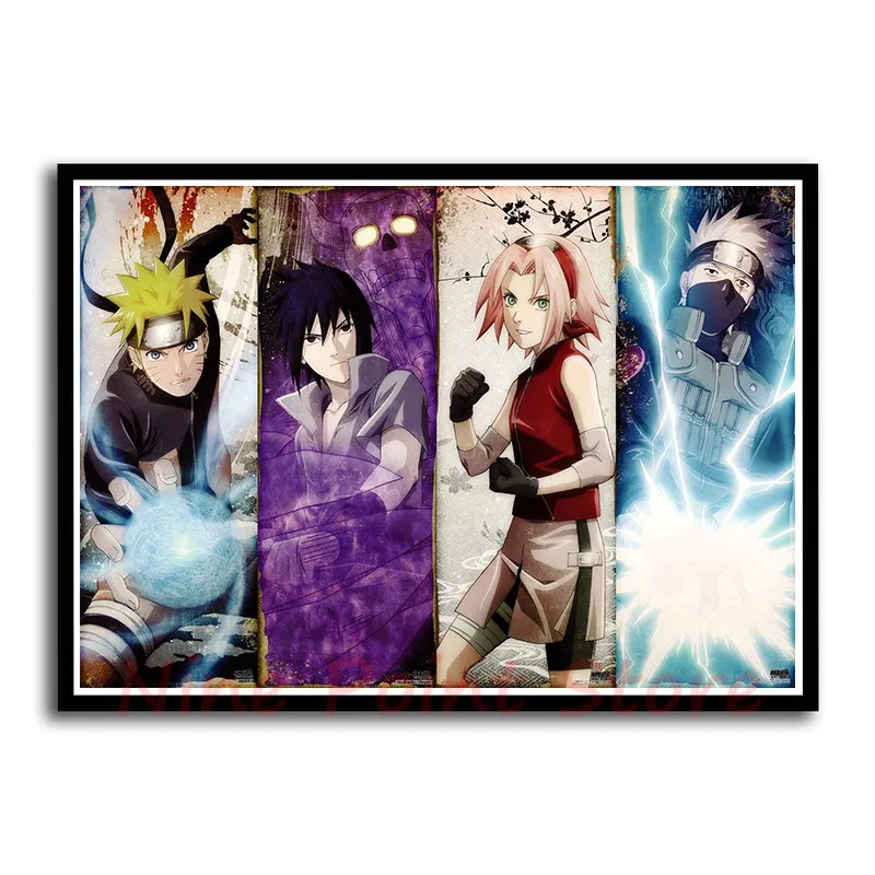 Постер Naruto бумага с покрытием плакат картины с комиксами бар Детская комната Декор бескаркасные