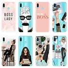 Женский розовый чехол для телефона Girl Boss для Huawei Nova Smart Lite 2017, Мягкая силиконовая задняя крышка для Huawei Nova 2i 2 Lite Plus 3 3I 3E
