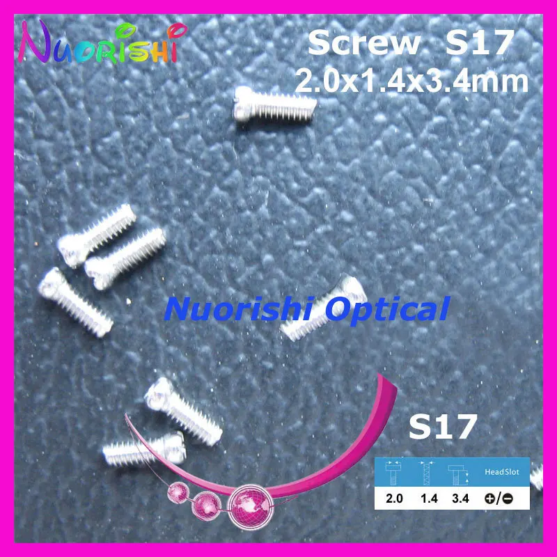 Мини-винты для очков, S17, 2,0 x 1,4 x 3,4 мм, для ремонта очков, 10 000 шт.