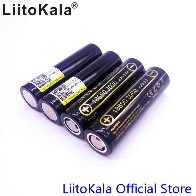 Hot 4pcs HK LiitoKala Lii-30A 3.6V 18650 3000mAh battery for HG2 discharge 20A dedicated High power Power | Электроника