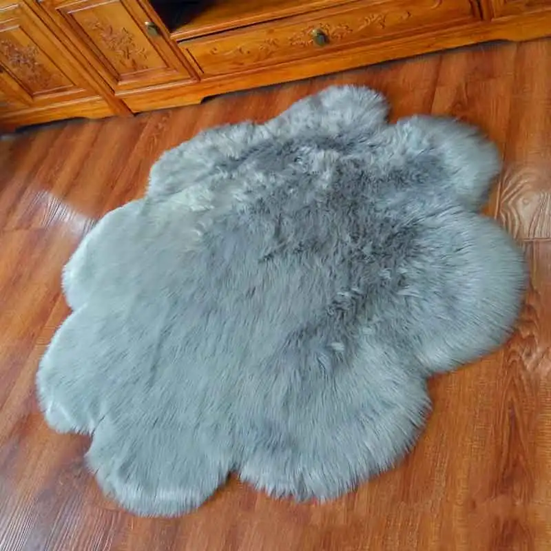 Fluffy Round Rug Carpets for Living Room Decor Faux Fur Carpet Kids Long Plush Rugs Bedroom Shaggy Area Modern Mat | Дом и сад