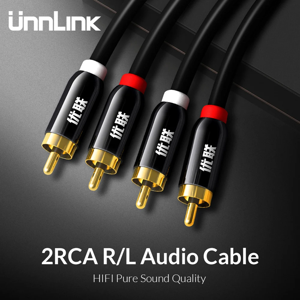 Кабель Unnlink HIFI 2RCA на 2 RCA аудио кабель OFC AV 1 м 3 5 8 10 для ТВ DVD усилителя сабвуфера