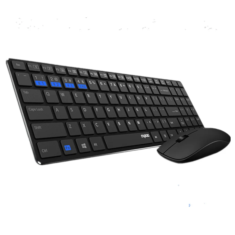 Новая Бесшумная беспроводная клавиатура Rapoo 9300M с поддержкой Bluetooth 3,0/4,0 RF 2,4G, переключение между 3 устройствами - изображение