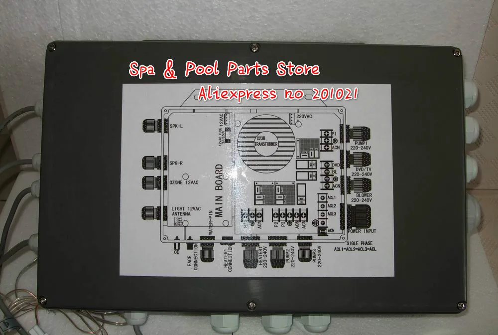 E-think hot tub controller box Pack only KL8-3H with connector for Ethink heater ET-H3000 + 12VAC light | Обустройство дома
