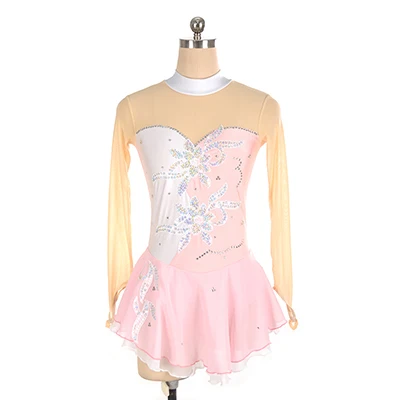 white light pink Nasinaya платье для фигурного катания Индивидуальные соревнования ледяные юбки для конькобежцев для девочек женщин дети гимнастика представление горячая распродажа - Цвет: white light pink