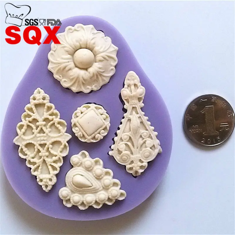 3D Ретро ювелирные изделия Форма Алмаза силиконовая форма для выпечки Sugarcraft торты