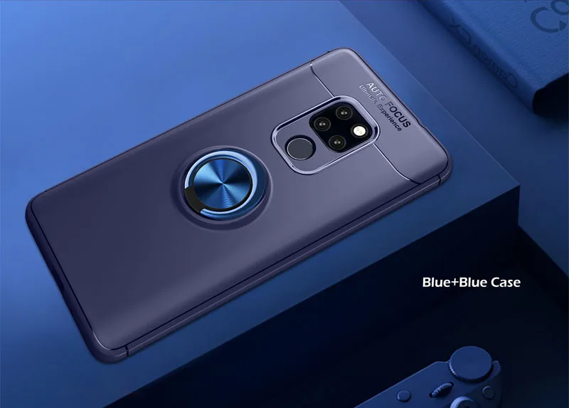 Бампера для huawei Коврики 20 металлическое кольцо чехол Коврики 20 HMA-L09 HMA-L29 мягкая силиконовая подставка установлены ИМА L09 L29 матовая Fundas