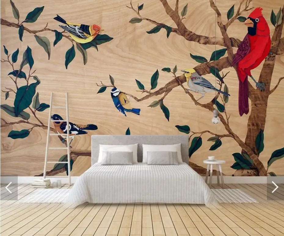 

Tropical Wallpaper Mural Wall Decor Wall Papers Home Improvement Rain Forest Green Plant Leaf Parrot Animal Wall Murals