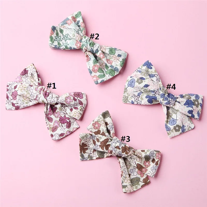 4 шт./лот заколки для волос с цветочным принтом маленьких девочек милые
