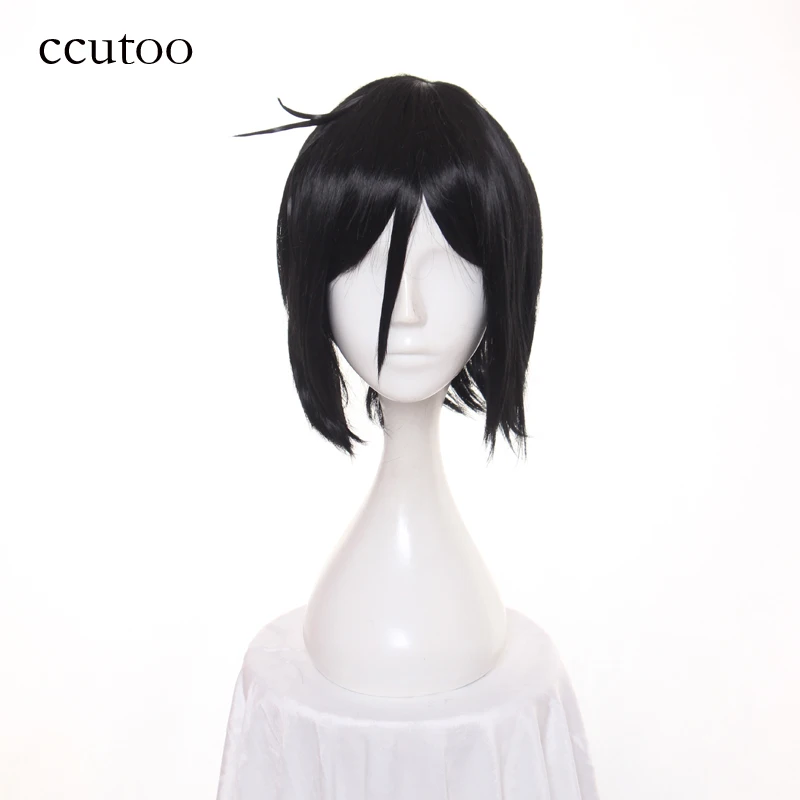 Фото Ccutoo 30 см черные короткие синтетические волосы Kuroshitsuji Черный Батлер Себастьян