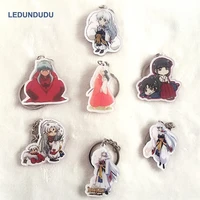 7pcslot inuyasha higurashi kagome collection keychains pendant cosplay accessories set sesshoumaru keyring for bag xmas gift