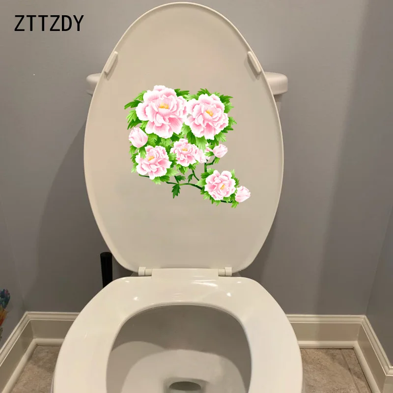 

ZTTZDY 22.9*22.4CM Rich Peony Flower Living Room Wall Sticker Toilet Decal Home Decoration T2-0153