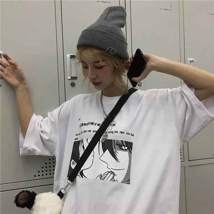 Футболка женская с коротким рукавом модная уличная одежда для пар в Корейском