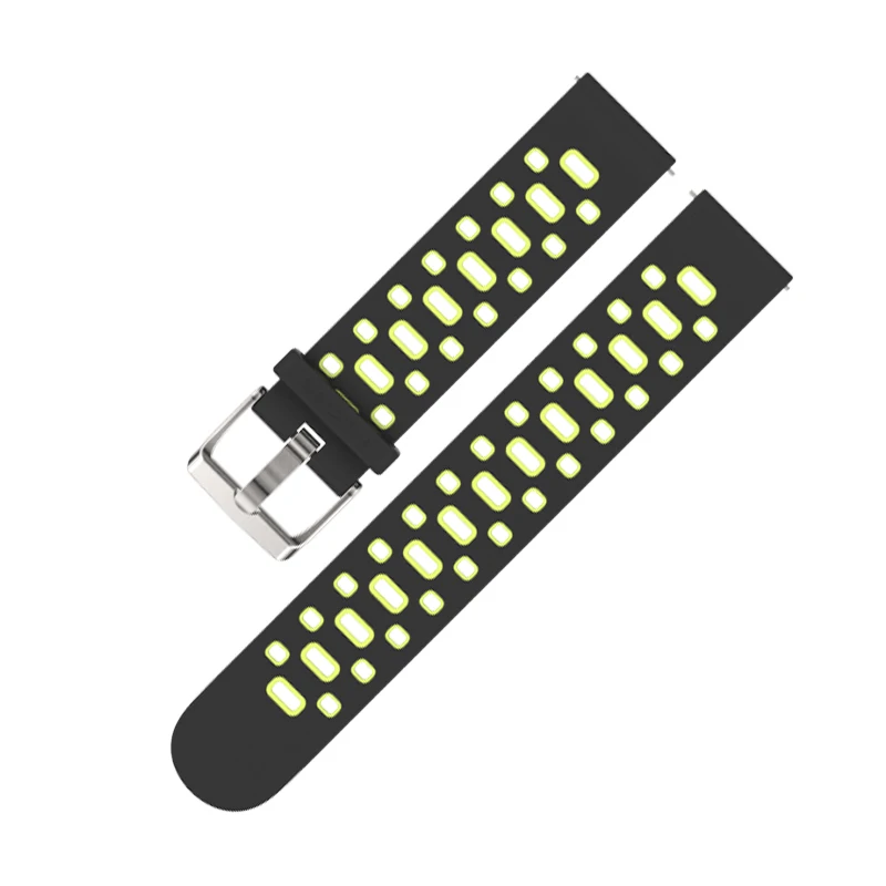 black green 20 мм ремешок для Amazfit GTS силиконовый ремешок для Xiaomi Huami Amazfit Bip BIT PACE Lite Молодежные умные часы браслет браслеты - Цвет: black green