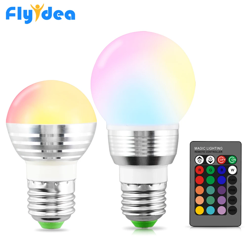 E27 16 цветов Волшебная 5 Вт RGB Светодиодная лампа для вечеринки 24key ИК светильник с