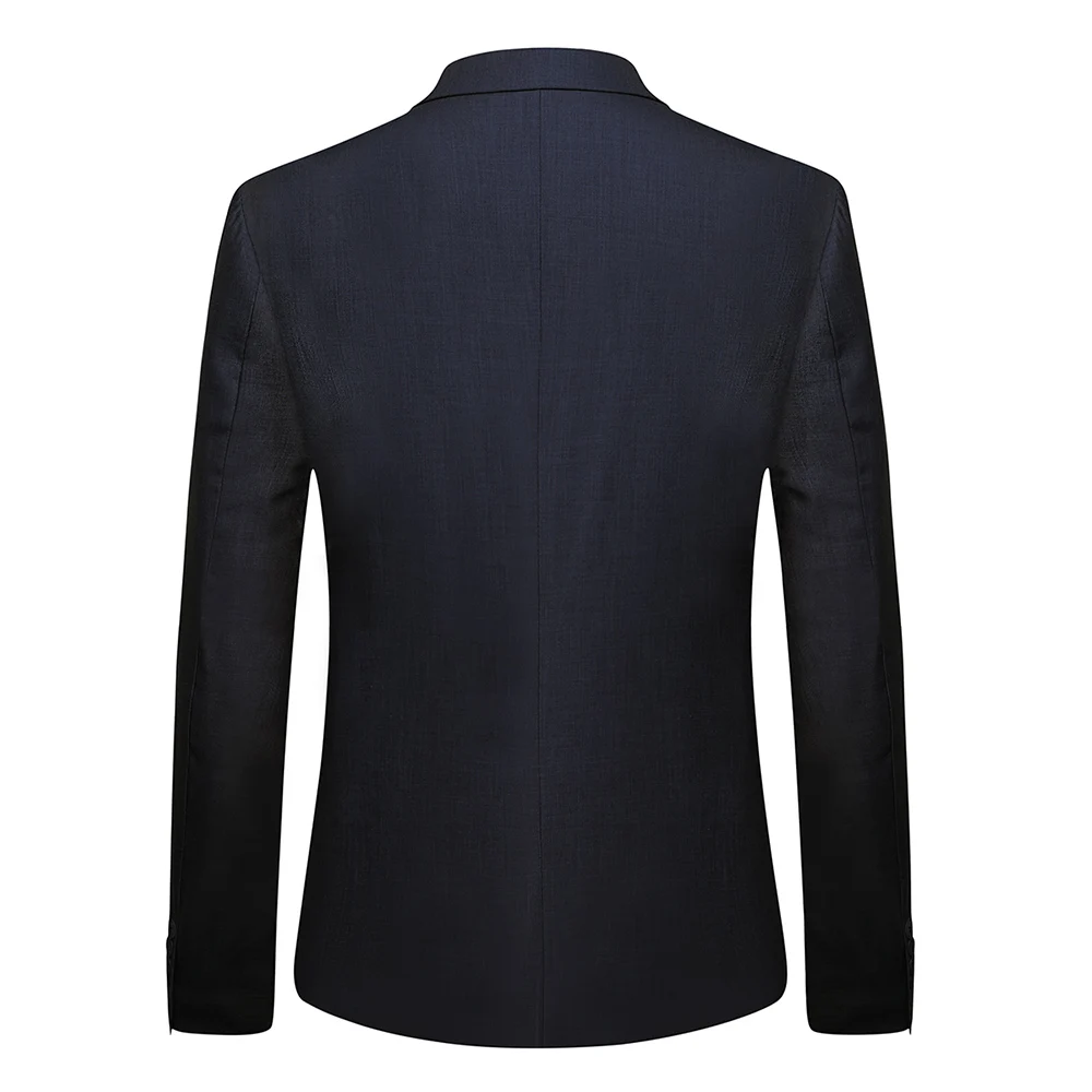 YUNCLOS деловой мужской костюм куртка свадебное платье-пиджак и брюки Slim Fit морские