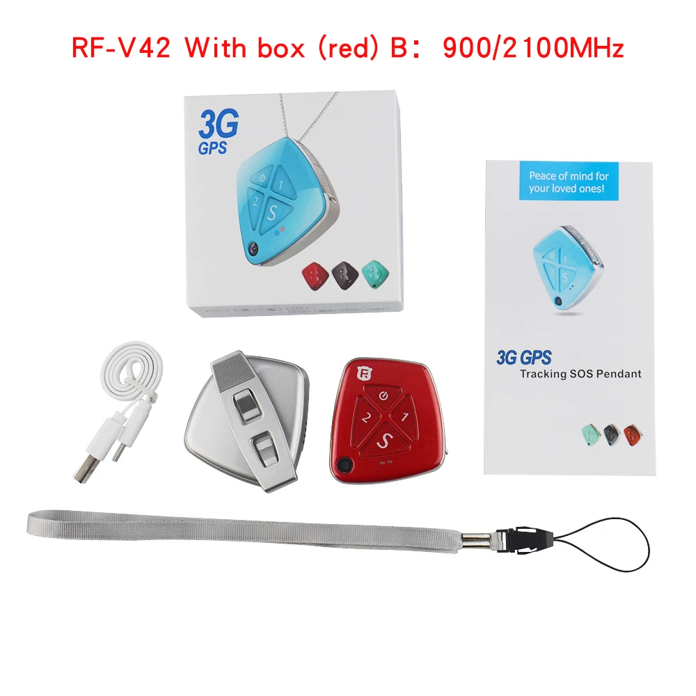 With box(red) B Высокое качество Мини Размер 3G WCDMA персональные дети gps трекер RF-V42 SOS Будильник Говорящие часы гео-забор История воспроизведения пути - Цвет: With box(red) B