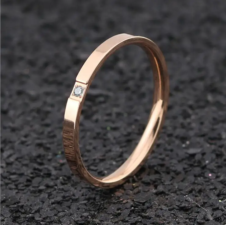 Rose gold Модные красивые Нержавеющая сталь Для женщин кольцо с кристаллом розовое золото/серебро/золото влюбленных Кольца обручальное кольцо Bague Aneis 10 шт./лот - Цвет основного камня: Rose gold