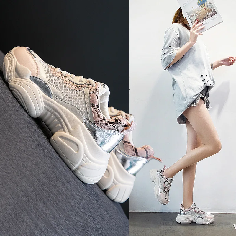 Натуральную кожу и сеточную подкладку под змеиную Для женщин Коренастый