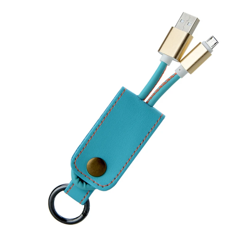 Micro USB кабель брелок из искусственной кожи для телефона зарядный шнур телефонов
