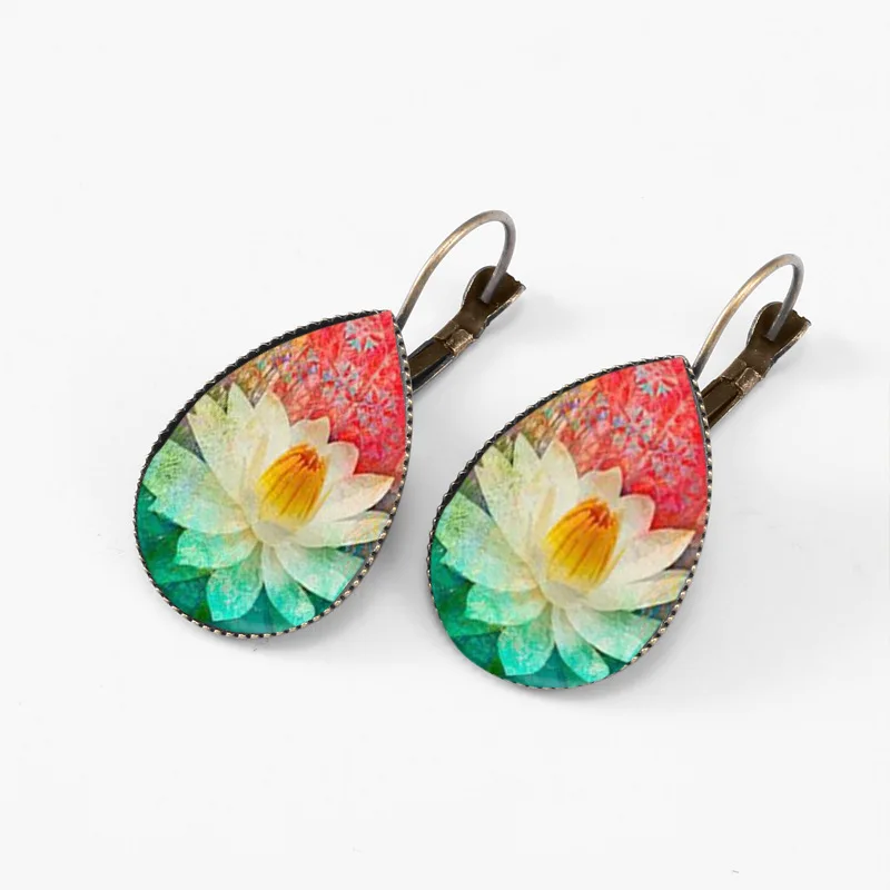 Винтажные висячие серьги SUTEYI в форме цветка лотоса классические геометрические