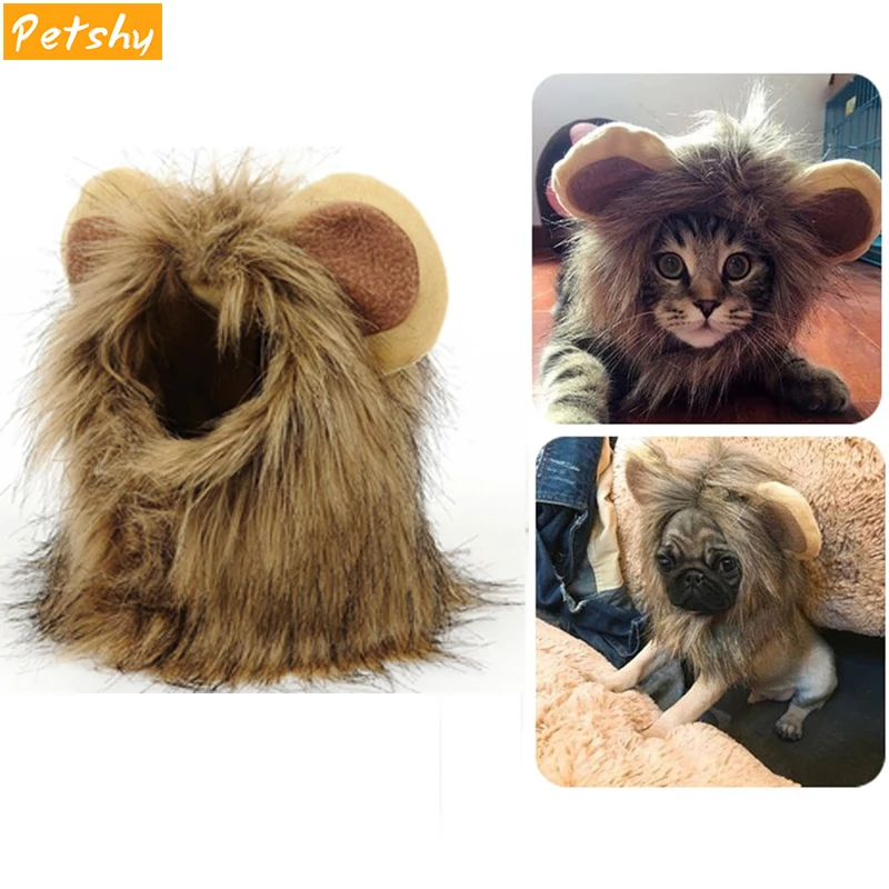 Маскарадный костюм Petshy для домашних животных кошек Львов гривы ушей парик и