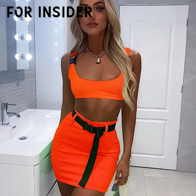 Для инсайдера Вечерние черные сексуальные костюмы из 2 предметов флуоресцентный