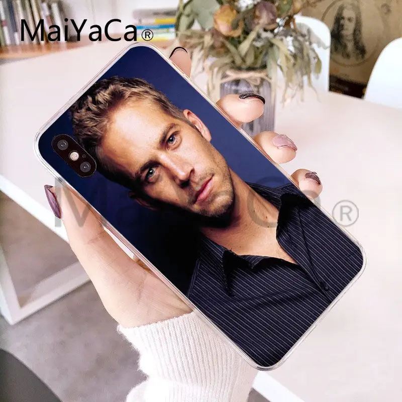 MaiYaCa Пол Уокер Форсаж чехол для телефона чехол для Apple iphone X и 8 8plus 7 7plus 6s 6s Plus XS XR 5c Чехол для мобильного телефона