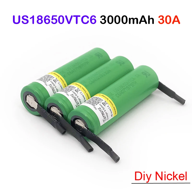 18650 VTC6 battery US18650VTC6 3000mAh 3.7v 30A rechargeable batteries power tool | Электроника