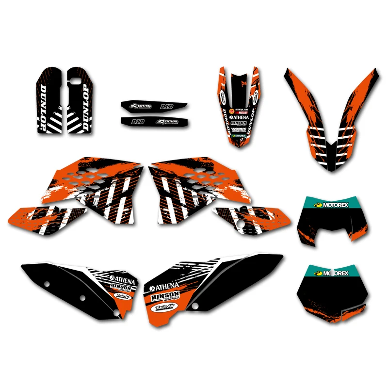 0303 Байк Графический фон наклейка Стикеры для KTM SXF XC 125 524 150 200 250 300 350 400 450 500 2008 2010 SX 07