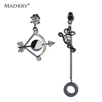 maddry unique design anchor long earrings for women black gun plated crystal alloy brinco party wedding holiday bijoux pendiente