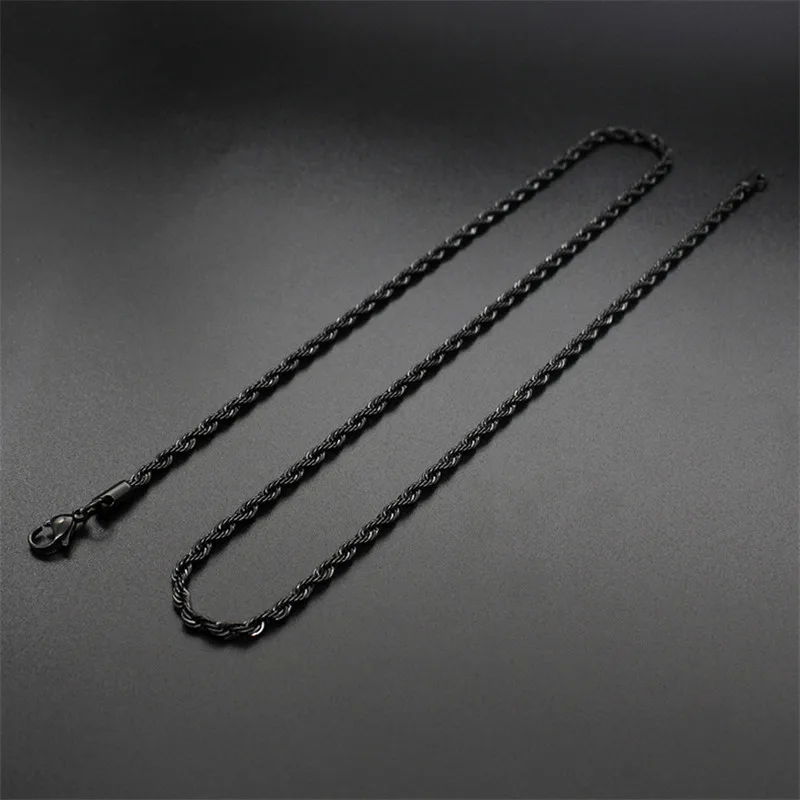 DoreenBeads Fashion Chain Necklace Black Gold Stainless Steel Braided Rope Link Concise Accessories For Men Jewelry 1 PC | Украшения и