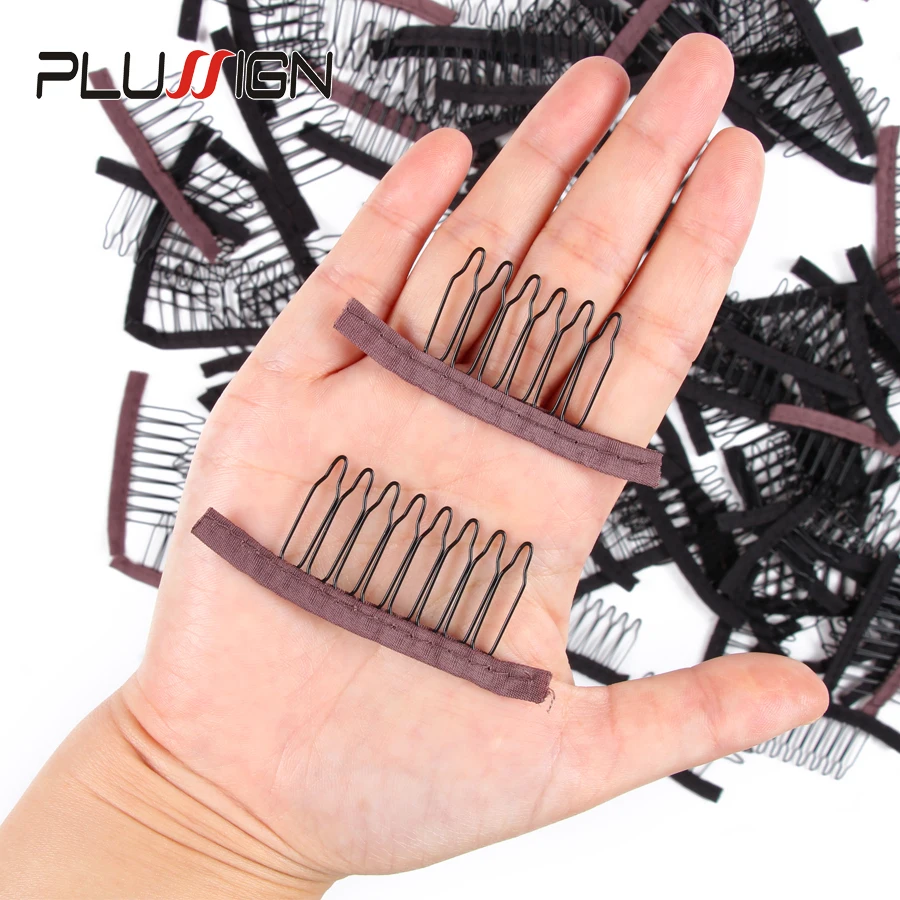 Stainless Steel Wig Combs For Wig Caps 12Pcs/Lot Factory Supply Wig Clips For Hair Extensions Best Clips For Wigs Big 8 Theeth
