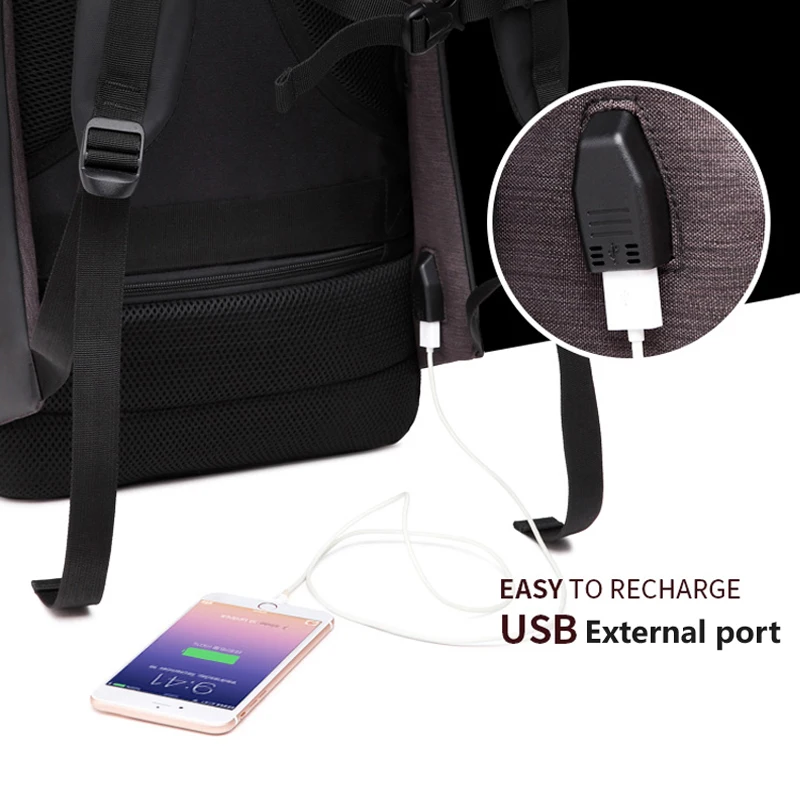 Men Backpacks USB Charge Computer Backpack Password Lock 15.6Inch Laptop Bags Casual Three-dimensional Anti-theft | Багаж и сумки