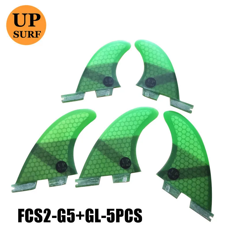 G5GL 5pcs green Плавники для серфинга G7/G5/Gl/K2.1 fcs ii плавники fcs 2 quad quilla surf fcs2 surf gl плавники fcs 2 quad 4 штуки quad - Цвет: G5GL 5pcs green