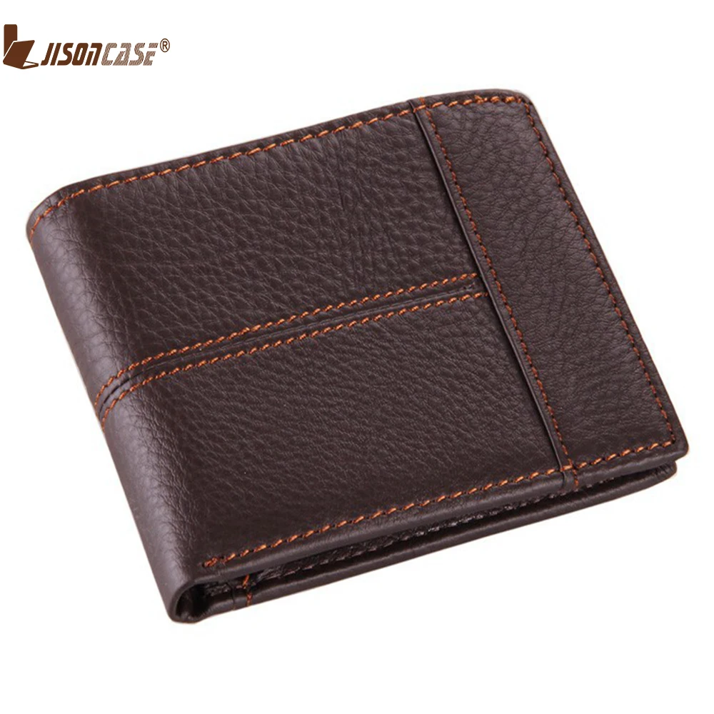 Jisoncase кошельки из натуральной коровьей кожи Bi-fold кошелек Винтаж OL человек высокой