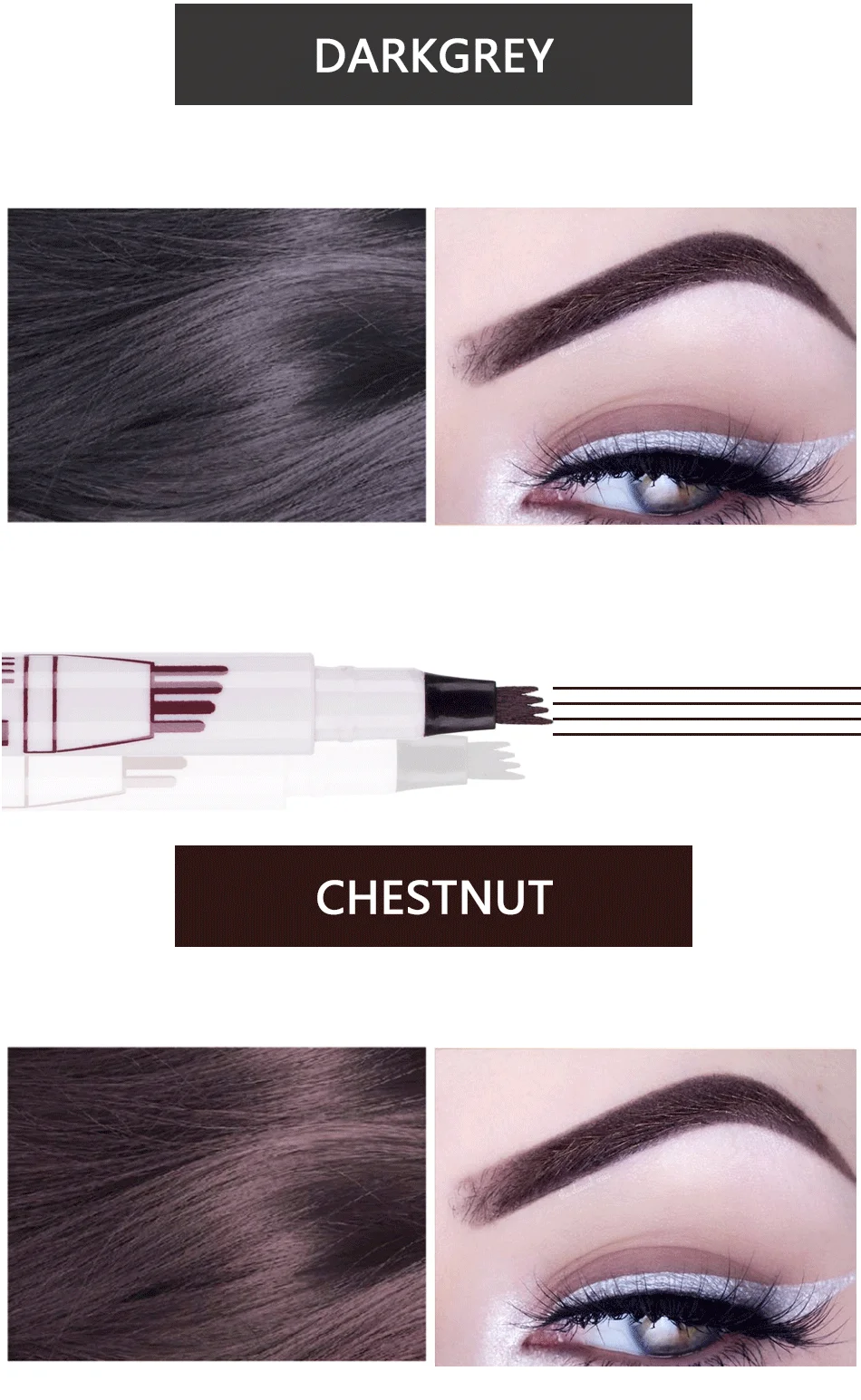 3 цвета карандаш для бровей Microblading sharp бровей Татуировка Ручка водонепроницаемый прочный профессиональный тонкий эскиз жидкая подводка для бровей карандаш