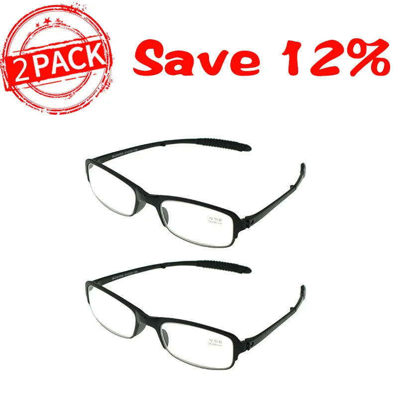 2 pcs black glasses Отрегулировать дизайн очки для чтения складной с коробкой Анти-усталость дальнозоркости очки+ 1,5+ 2,0+ 2,5+ 3,0 W-DSRRA - Цвет оправы: 2 pcs black glasses