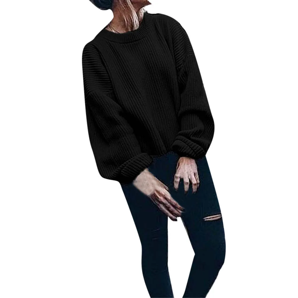 Pull femme hiver 2018 осенне-зимний Повседневный свитер женский толстый теплый Однотонный