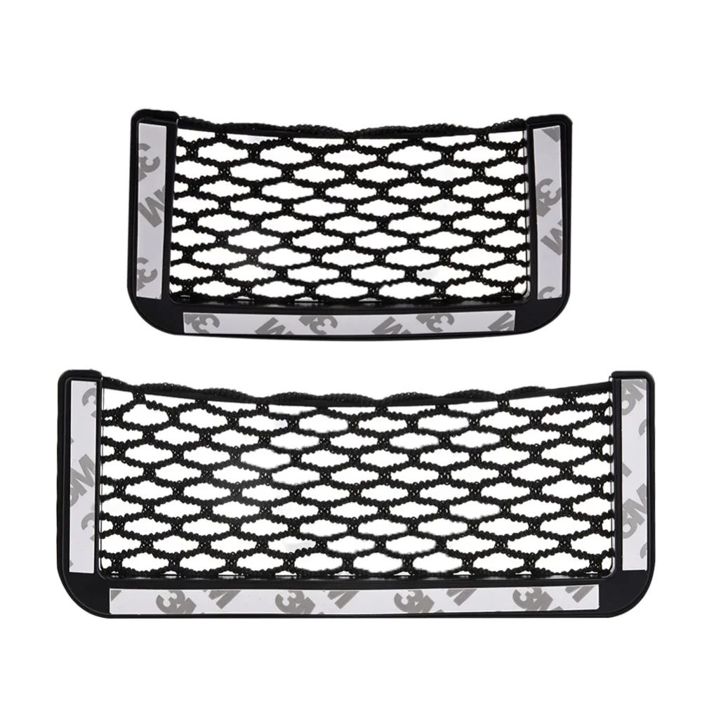 208cm 815cm universal net car seat side storage bag pocket organizer phone holder adhesive box auto accessories pouch free global shipping