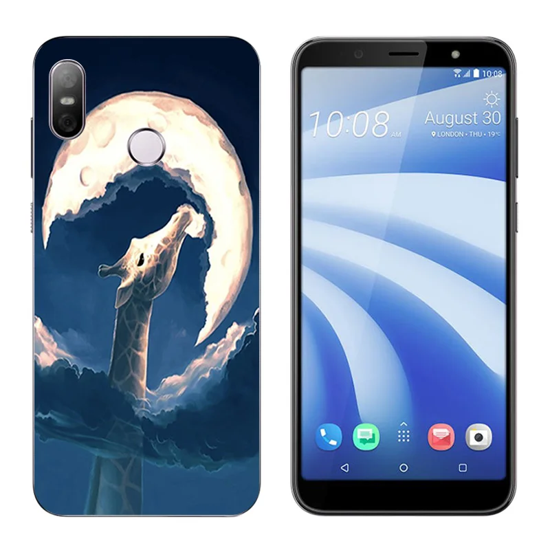 6.0&quot for HTC U12 life Soft Silicone Cases Expression Printing Back Cover Funda Luxury TPU Protection Shell |
