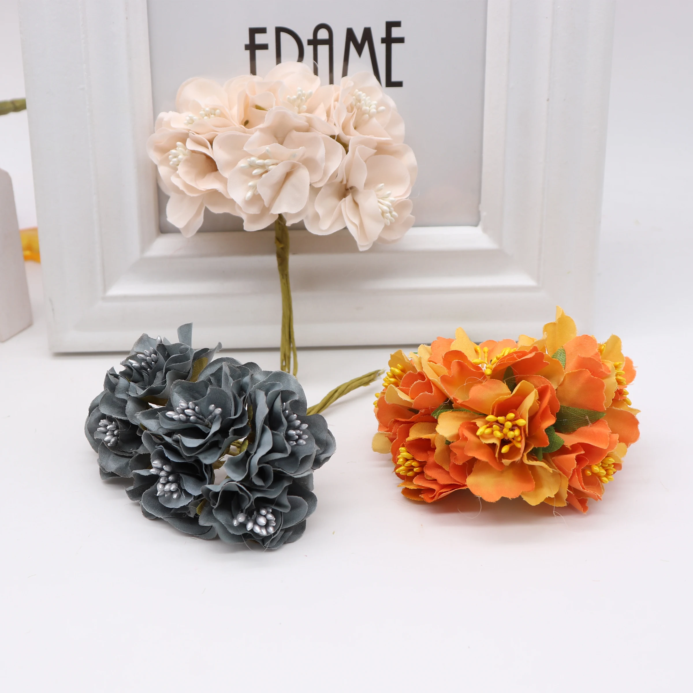 Искусственные цветы с шелковыми тычинками 6 шт./лот букет для свадебного