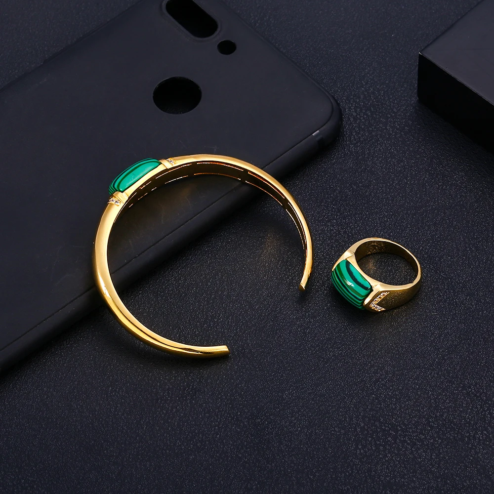 Janekelly роскошный геометрический браслет кольцо наборы модные Дубаи серебряные