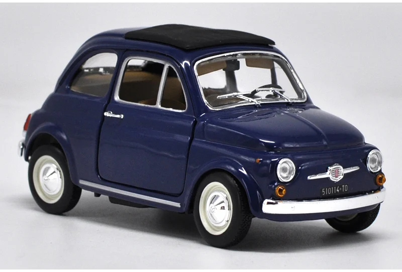 Оригинальная фабричная 1:24 FIAT 500 ABARTH 500 игрушечная машинка из сплава, игрушки для детей, литая модель автомобиля, подарок на день рождения