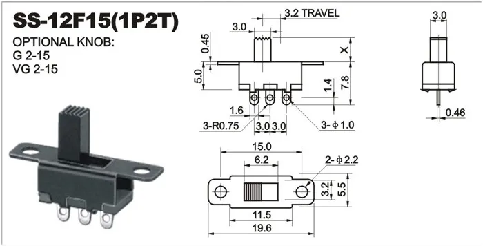 10 шт./лот тумблер SS12F15 SS12F15VG4 SS12F15G4 3PIN 1P2T 4 мм|switch 3pin|switch handleswitch switch |