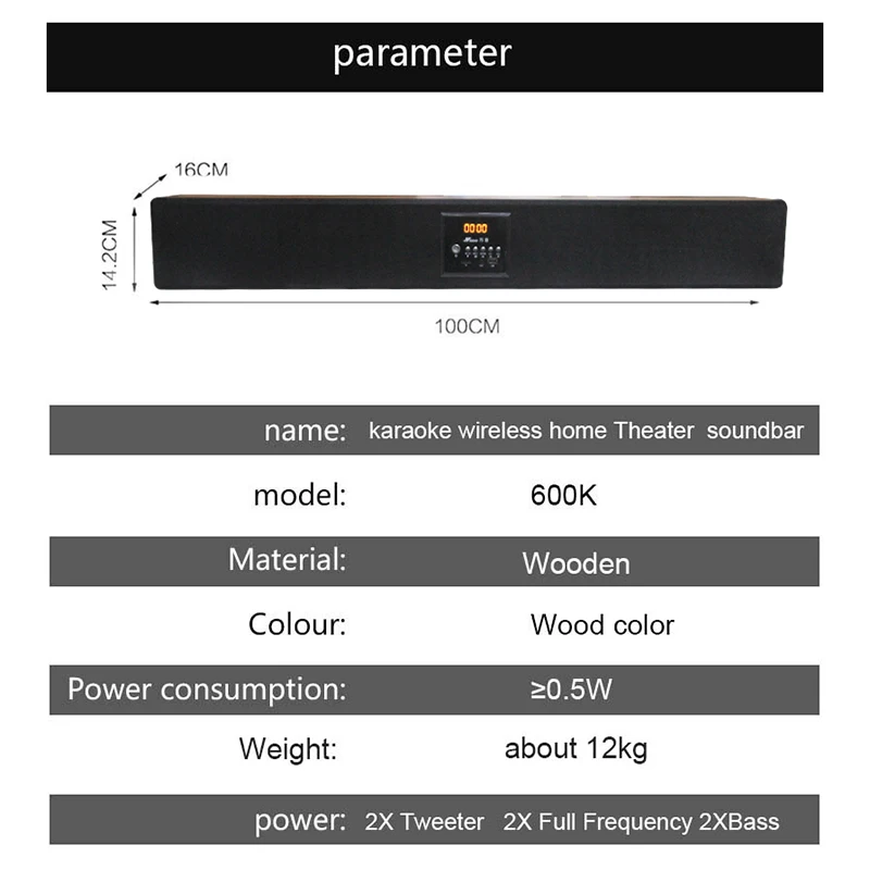 

600K Wireless Speaker 5.1 Home Theater Sound System Soundbar For TV Bluetooth Speaker 3D HIFI Surround Sound With Microphone