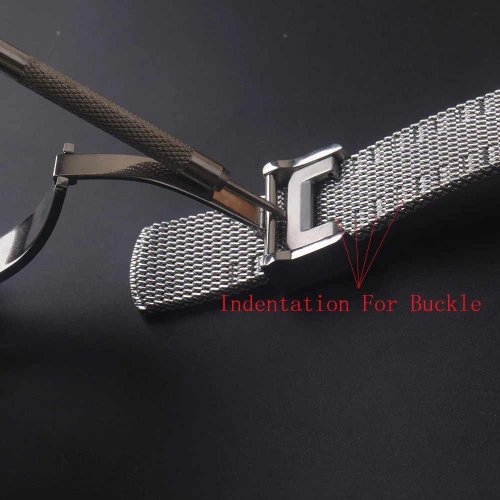 

High Quality Watchbands Straps Bracelet Shark Mesh Silver 316L Stainless steel 20mm 22mm With Folding Buckle brand style strap